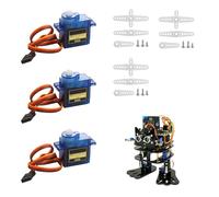 Lot de 3 servomoteurs 9G SG90 pour Arduino, mini servomoteurs pour projets radiocommandés, bras robot, hélicoptères, bateaux et véhicules avec câble, angle de contrôle 180°, bleu