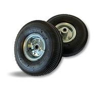 Lot de 3 sets de 2 roues gonflables Ø 260 mm * 90 mm | Jante métal démontable | Axe métallique déporté | Alésage 16 mm | Moyeu 54 mm | Chariot diable manutention brouette | Kibros 9R260x3