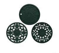 Lot de 3 sets de table creux en silicone imperméable résistant à la chaleur (vert)