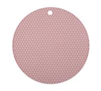 Lot de 3 sets table cuisine en silicone résistants à la chaleur jusqu'à 230 °C, tapis cocotte anti-fuite, antidérapant, isolant, séchage vaisselle, dessous verre pour Friteuse(Pink,Round)