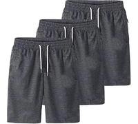 Lot de 3 Short Homme D'été Short Cargo Taille Élastique Pantalon Court éTé Coton Blend Cordon de Serrage Bermuda de Travail Couleur Unie Shorts et Bermudas Sport Loisirs Jogging Fitness