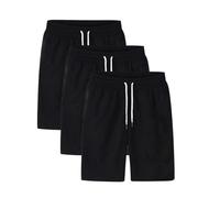Lot de 3 Shorts Bermuda Homme Taille Élastique Décontracté, Short Sport Homme Mi-Long Ample Léger avec Poches Zippées, Pantalon Court Confortable pour l'Été, Cendré Clair, Gris Foncé, Noir, M-6XL