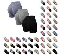 Lot de 3 shorts de sport pour femme - Short gainant - Contrôle du ventre - Short de contrôle confortable - Boxer de sécurité moulant - Taille haute - Short de yoga léger - Sans couture, u, M