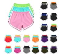 Lot de 3 shorts de sport pour femme - Taille élastique - Short de yoga et de danse - Léger et respirant - Confortable - Mini décontracté - Pour l'été, l'athlétisme, le cyclisme, la randonnée, le