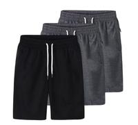 Lot de 3 Shorts D'été Short Cargo Homme Pantacourt Homme Taille Élastique Pantalon Court éTé Coton Blend Cordon de Serrage Bermuda de Travail Couleur Unie Sport Fitness Loisirs Jogging