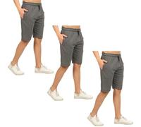 Lot de 3 Shorts Homme COMEOR Gris Foncé - Bermuda Été, Coupe Droite, Taille Élastique à Cordon M