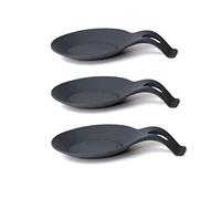 Lot de 3 Silicone Repose Cuillère, Ustensile de Cuisine Support résistance à la Chaleur cuillère Rack