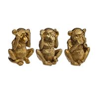 Lot de 3 singes Sagesse Sama H.17cm résine - Atmosphera Créateur d'intérieur