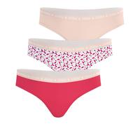 Lot de 3 slips ecopack rose-floral-rose poudré 8A