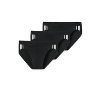 Lot de 3 slips pour homme, ceinture souple et rayures, coton biologique stretch 95/5, taille 9 (XXX-Large), noir_173815