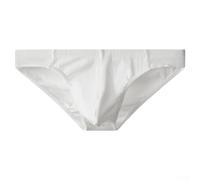 Lot de 3 slips pour homme en coton mélangé avec poche respirante, coupe fine et douce, pour un usage quotidien et des modes de vie actifs (taille L, blanc)