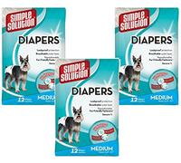 (Lot de 3) Solution simple jetable Chien couches, 12 fils chaque - Taille Medium