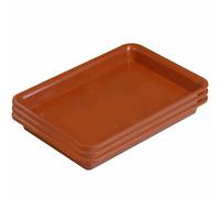 Lot de 3 Soucoupe Pot Fleur, Grand Bac Plastique, pour Garder Les Tables et Les Sols Propres, À Utiliser À L'intérieur comme À L'extérieur(Brown,20x15cm/8x6in)