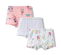 Lot de 3 sous-vêtements avec motif arc-en-ciel de dessin animé, taille élastique pour un confort quotidien au quotidien