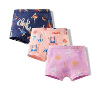 Lot de 3 sous-vêtements avec motif arc-en-ciel de dessin animé, taille élastique pour un confort quotidien au quotidien
