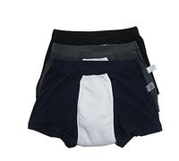 Lot de 3 sous-vêtements d'incontinence pour homme en coton à absorption régulière réutilisables et lavables pour incontinence urinaire de la prostate chirurgie (gris, XXL)