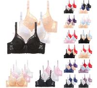 Lot de 3 Soutien Gorge avec Armature Femme Sexy BrassièRe Dentelle Push Up Soutien-Gorge Grandes Tailles Couleur Unie Lingerie Française Bralette A La Mode Classique De Base Casual Sport Bra