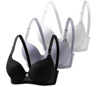 Lot de 3 Soutien Gorge Classiques Femme Grande Taille Soutien Gorgé Dentelle Brassière Push Up Fin Armature Support Haut Anti Soutiens Gorge Ptose Confort Quotidien Brassiere Lingerie Sport Bra