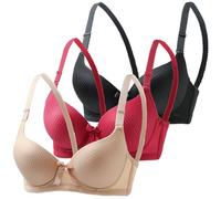 Lot de 3 Soutien Gorge Classiques Femme Grande Taille Soutien Gorgé Push Up Brassière Fin Armature Support Haut Anti Soutiens Gorge Ptose Confort Quotidien Brassiere Lingerie Sportif Bra