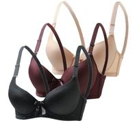 Lot de 3 Soutien Gorge Classiques Femme Grande Taille Soutien Gorgé Push Up Brassière Fin Armature Support Haut Anti Soutiens Gorge Ptose Confort Quotidien Brassiere Lingerie Sportif Bra