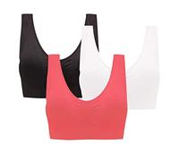Lot de 3 Soutien-Gorge de Sport Brassiere sans Armature Liberté de Mouvement Lingerie sans Coutures Coton sous-Vêtements pour Femme Sexy Respirant Top pour Yoga Fitness Running Jogging