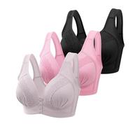 lot de 3 soutien gorge personnes âgées fermeture devant grande taille Soutien Gorge ouverture devant Sexy Brassiere Post Operatoire Cancer Du Sein Soutien-Gorge Push-Up Quotidien (BK4, XXXL)