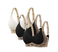 Lot De 3 Soutien Gorge sans Armature,2025 Push Up Anti-Affaissement Soutiens Gorges Bretelles Réglables Grande Taille Soft Stretch Shock Brassière Mode Classique Casual Bra Soutien Gorge Femme