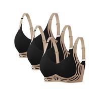 Lot De 3 Soutien Gorge sans Armature,2025 Push Up Anti-Affaissement Soutiens Gorges Bretelles Réglables Grande Taille Soft Stretch Shock Brassière Mode Classique Casual Bra Soutiens-Gorge Femme
