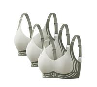 Lot De 3 Soutien Gorge sans Armature,2025 Push Up Anti-Affaissement Soutiens Gorges Bretelles Réglables Grande Taille Soft Stretch Shock Brassière Mode Classique Casual Bra Culotte Dim Femme Coton