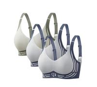 Lot De 3 Soutien Gorge sans Armature,2025 Push Up Anti-Affaissement Soutiens Gorges Bretelles Réglables Grande Taille Soft Stretch Shock Brassière Mode Classique Casual Bra Soutien Gorge en Coton
