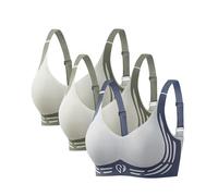 Lot De 3 Soutien Gorge sans Armature,2025 Push Up Anti-Affaissement Soutiens Gorges Bretelles Réglables Grande Taille Soft Stretch Shock Brassière Mode Classique Casual Bra Firmlift Soutien Gorge