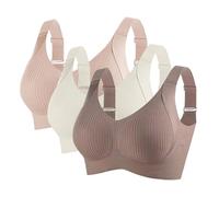 Lot De 3 Soutien Gorge sans Armature pour Femmes Push Up Anti-Affaissement Brassière Femme Poitrine Respirante Soutien-Gorge Grande Taille Classique Sports Lingerie Yoga Casual Bra Pas Cher