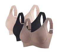 Lot De 3 Soutien Gorge sans Armature pour Femmes Push Up Anti-Affaissement Brassière Femme Poitrine Respirante Soutien-Gorge Grande Taille Classique Sports Lingerie Yoga Casual Bra Pas Cher