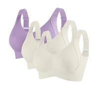 Lot De 3 Soutien Gorge sans Armature pour Femmes Push Up Anti-Affaissement Brassière Femme Poitrine Respirante Soutien-Gorge Grande Taille Classique Sports Lingerie Yoga Casual Bra