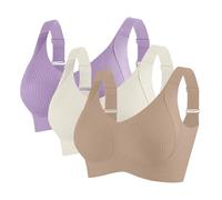 Lot De 3 Soutien Gorge sans Armature pour Femmes Push Up Anti-Affaissement Brassière Femme Poitrine Respirante Soutien-Gorge Grande Taille Classique Sports Lingerie Yoga Casual Bra