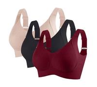 Lot De 3 Soutien Gorge sans Armature pour Femmes Push Up Anti-Affaissement Brassière Femme Poitrine Respirante Soutien-Gorge Grande Taille Classique Sports Lingerie Yoga Casual Bra Pas Cher