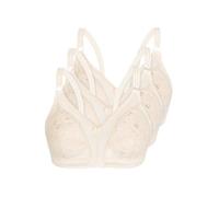 Lot de 3 Soutien-Gorge Souple Insert Functional Bras | 90-105 A-C | Soutien-gorge en dentelle sans armatures bonnets fins et rembourrés maintien élevé