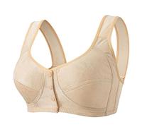 Lot de 3 soutiens-gorge à armatures en coton confortable pour dormir - Balconette - Avec armatures - Fermeture avant sexy - Bralettes - Style quotidien - Pour dormir et courir, Jaune clair., XXL
