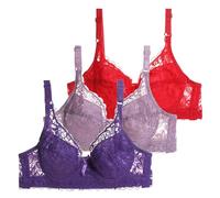 Lot de 3 Soutiens-Gorge avec Armatures pour Femmes, Ensemble de Soutien-Gorge Push Up, Bustier Sexy, Soutien-Gorge de Sport, d'entraînement Lingerie Ensemble Soutien Gorge Sexy Sein (Navy, 100B)