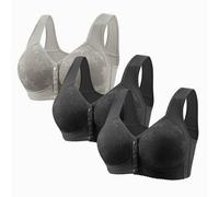 Lot de 3 soutiens-gorge d'allaitement pour l'allaitement, soutien-gorge sans fil ouvert sur le devant, soutien-gorge confortable sans armatures à couverture complète, brassière courte, brassière pour