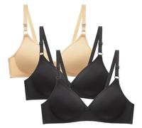 Lot de 3 Soutiens-Gorge de Sport en Coton avec Sangle Amovible Réglable et Soutien-Gorge d'entraînement sans Fille Femme Soutien Gorge Push Up Brassière Sport Pas Cher Confortable Bras