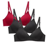 Lot de 3 Soutiens-Gorge de Sport en Coton avec Sangle Amovible Réglable et Soutien-Gorge d'entraînement sans Fille Femme Soutien Gorge Push Up Brassière Sport Pas Cher Confortable Bras