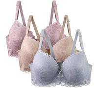 Lot de 3 soutiens-gorge de sport pour femme avec armatures - Soutien-gorge de sport avec bustier réglable - Ensemble de soutien-gorge confortable - Sous-vêtements rembourrés - Sexy - Entraînement et