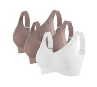 Lot de 3 Soutiens-Gorge Femme Brassiere Sport Soutien Gorge Push Up Brassière Sexy sous Vetements Feminins Soutien Gorge Anti Affaissement Brassière 2025 Et Ventes Flash du Jour Café XXL