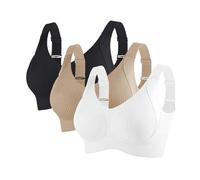 Lot de 3 Soutiens-Gorge Femme Brassiere Sport Soutien Gorge Push Up Brassière Sexy sous Vetements Feminins Soutien Gorge Anti Affaissement Brassière Bretelles Réglables Bra 2025 Mes Commandes Noir L
