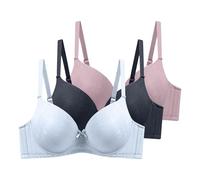 Lot de 3 Soutiens-Gorge Femme Soutien Gorge avec Armature Soutien Gorge Push Up sous Vetements Feminins Brassiere Sexy Bra Top Respirant 2025 Vente Flash du Jour Et Soldes Rose 110