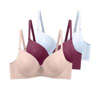 Lot de 3 Soutiens-Gorge Femme Soutien Gorge avec Armature Soutien Gorge Push Up sous Vetements Feminins Brassiere Sexy Bra Top Respirant 2025 Mes Commandes en Cours de Livraison Kaki 105