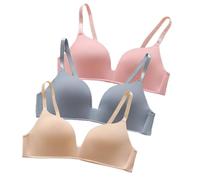 Lot de 3 Soutiens-Gorge Filles Adolescentes sans Armatures, sans Coutures | Sports Confort Soutien Gorge de Tasse Lisse | Bretelles Réglables pour Femme et Filles