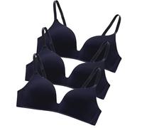 Lot de 3 Soutiens-Gorge Filles Adolescentes sans Armatures, sans Coutures | Sports Confort Soutien Gorge de Tasse Lisse | Bretelles Réglables pour Femme et Filles