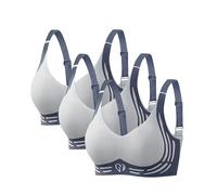 Lot de 3 soutiens-gorge pour femme - Soutien-gorge push-up sans couture - Soutien confortable - Brassière fine et douce au toucher zéro, bleu, XL
